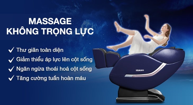 Ghế massage Makano MKGM-10003 sở hữu tính năng massage không trọng lực giúp cải thiện hệ tuần hoàn và lưu thông máu hiệu quả Ghế massage Makano MKGM-10003 sở hữu tính năng massage không trọng lực giúp cải thiện hệ tuần hoàn và lưu thông máu hiệu quả