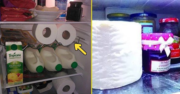 Giấy vệ sinh chính là nguyên liệu hút ẩm hiệu quả nhất, nó sẽ hấp thụ hết độ ẩm dư thừa và loại bỏ mùi hôi từ các loại thực phẩm trong tủ lạnh