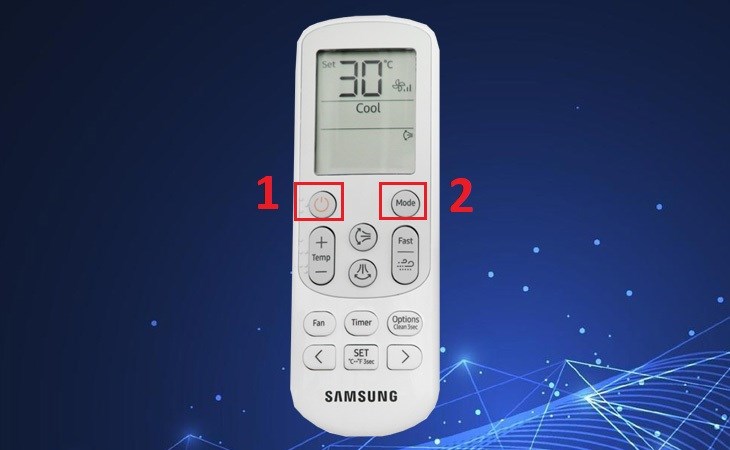 Nhấn nút MODE để chọn các chế độ cơ bản trên điều hòa Samsung