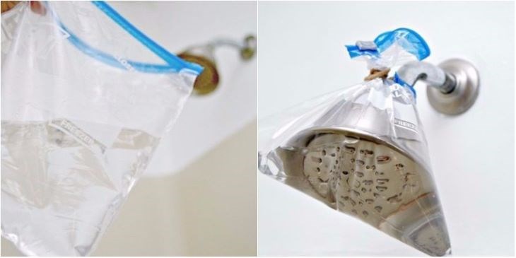 Soak with the mixture in the showerhead