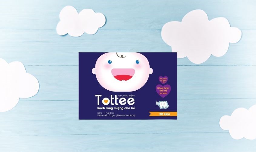 Gạc răng miệng cho bé Tottee hộp 30 gói (từ 0 tháng)