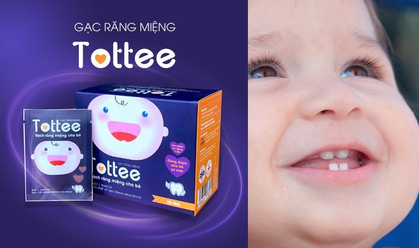 Gạc răng miệng Tottee thích hợp cho các bé từ sơ sinh trở lên