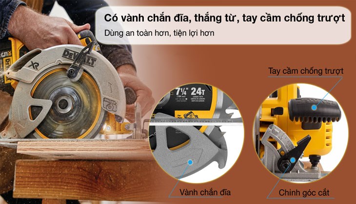 Máy cưa đĩa pin Dewalt DCS570N-KR 18V phục vụ nhu cầu gia công trên các vật liệu gỗ, mica, tốc độ cắt nhanh và ổn định