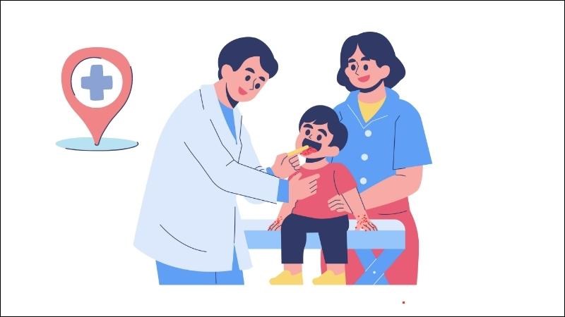 Đưa trẻ tới khám bác sĩ khi trẻ có biểu hiện nặng của bệnh tay chân miệng Đưa trẻ tới khám bác sĩ khi trẻ có biểu hiện nặng của bệnh tay chân miệng