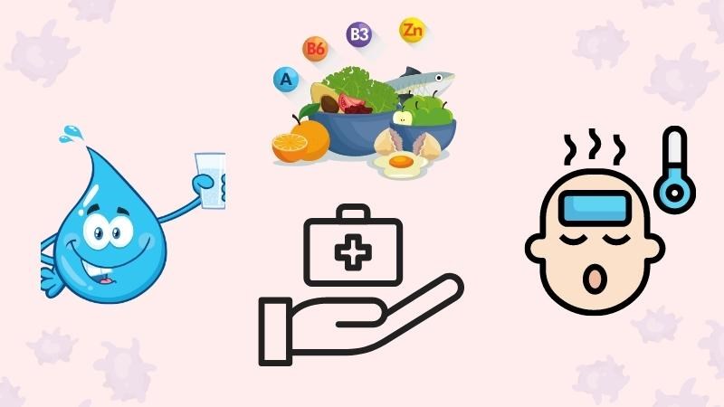 Bù nước, bảo đảm dinh dưỡng, hạ sốt cho trẻ mắc bệnh tay chân miệng Bù nước, bảo đảm dinh dưỡng, hạ sốt cho trẻ mắc bệnh tay chân miệng