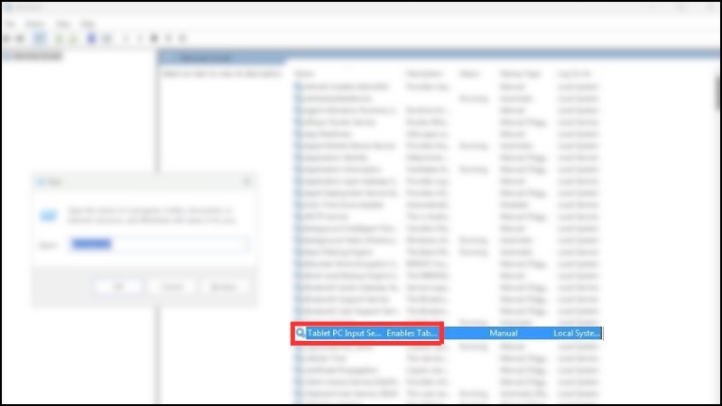 Disable dịch vụ Tablet PC Input Service để vô hiệu hóa Tablet PC Input Service