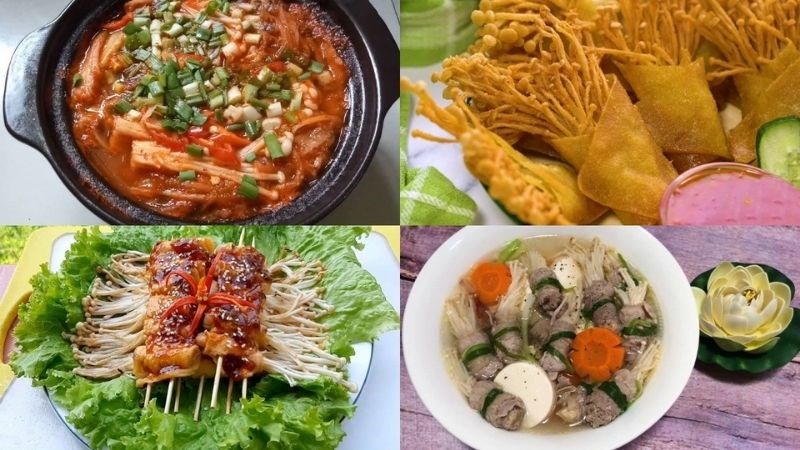 Bạn nên nấu chín nấm kim châm trước khi ăn 