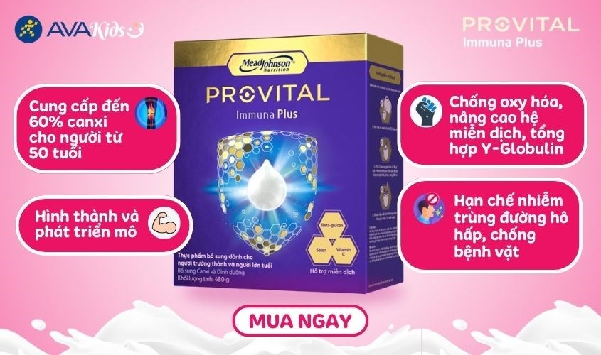 Sữa bột người lớn Provital Immuna Plus 480g