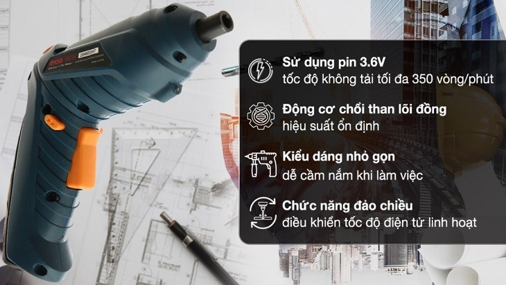 Máy vặn vít pin Ryobi HSD-360L 3.6V hỗ trợ bắt tháo ốc vít nhanh chóng với 