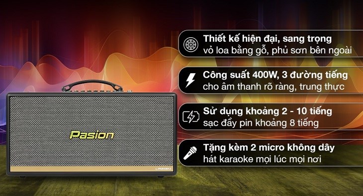 Loa karaoke xách tay PASION 2c Grey 400W có giá chưa đến 7.6 triệu đồng (cập nhật tháng 8/2023)