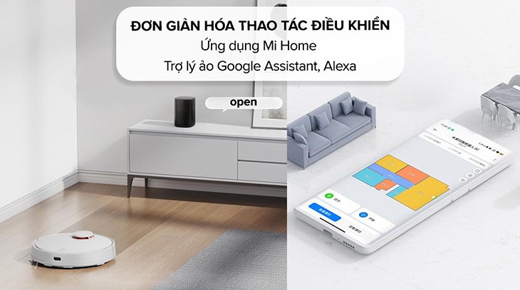 Bạn có thể sử dụng Google Assistant hay Mi Home để điều khiển robot hút bụi lau nhà Xiaomi Vacuum S10