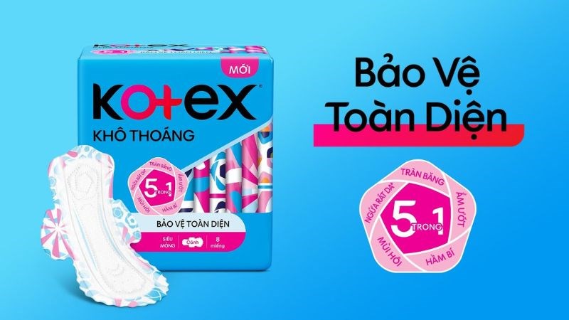 Băng vệ sinh Kotex siêu mỏng, siêu khô thoáng, thơm dịu nhẹ, khử mùi hiệu quả