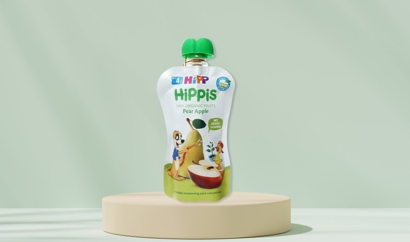 Dinh dưỡng trái cây nghiền HiPPiS lê, táo túi 100g