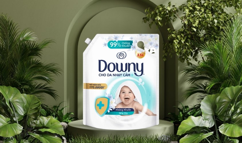 Nước xả quần áo cho bé Downy Kháng Khuẩn Nhẹ Dịu hương dịu nhẹ túi 3.5 lít