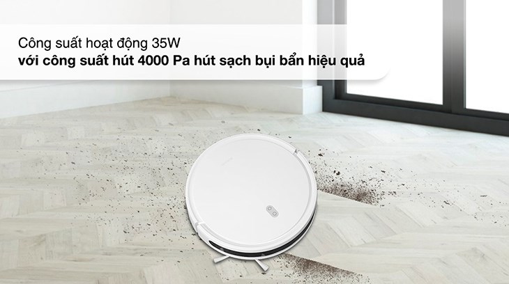 Robot hút bụi lau nhà Xiaomi Vacuum E10 với công suất hoạt động 35W cùng công suất hút 4000 PA giúp hút bụi sâu và hiệu quả