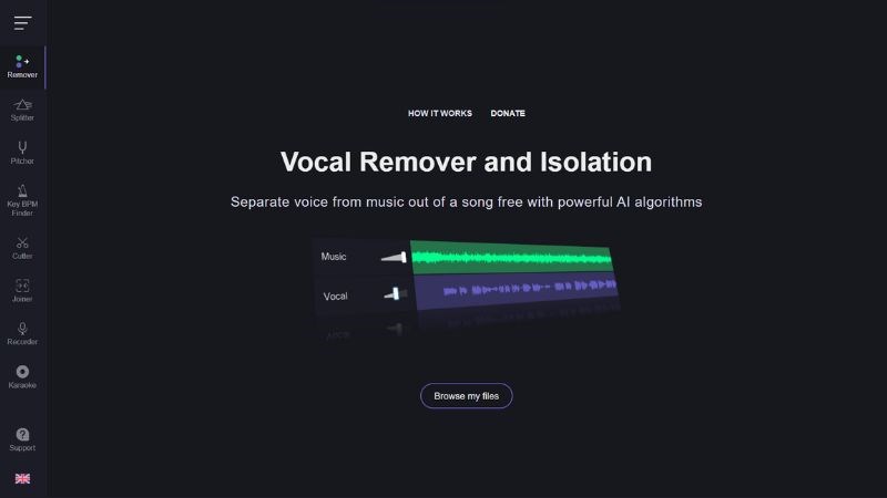 Vocalremover là trang web ghi âm trực tuyến trên máy tính phổ biến hiện nay