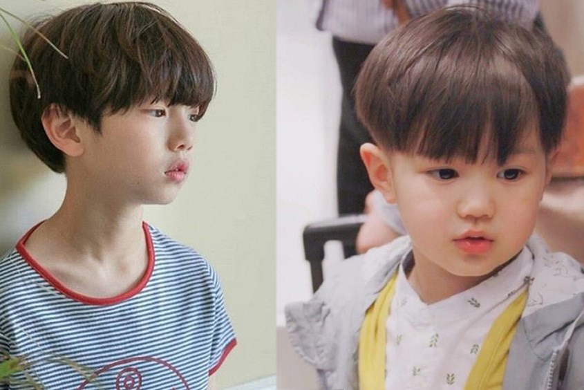 Kiểu tóc đầu nấm uốn phồng thích hợp với bé trai có mái tóc mỏng Kiểu tóc đầu nấm cho bé trai có mái tóc mỏng