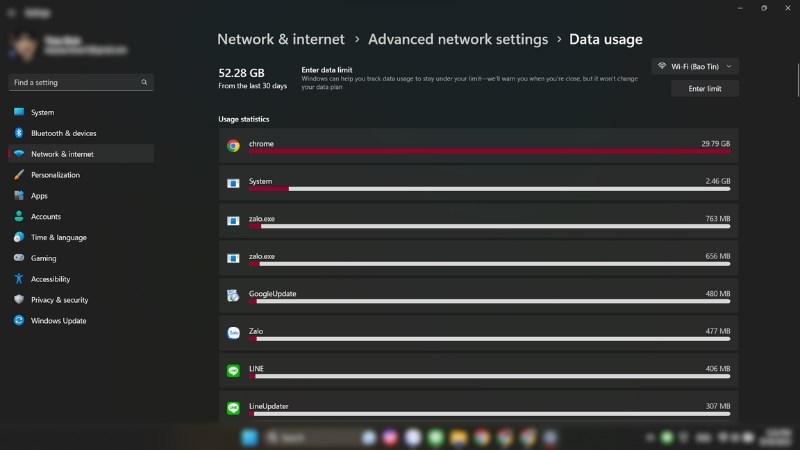 Xem dung lượng mạng mạng Wifi mà bạn đã sử dụng