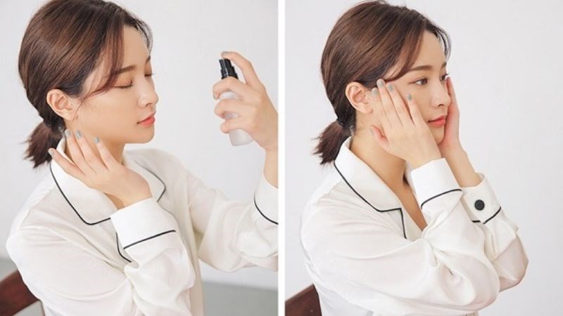 Bạn có thể phun nhẹ nhàng lên da từ khoảng cách 20 - 30 cm