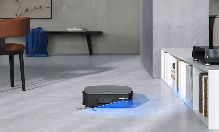 Robot hút bụi lau nhà Ecovacs Deebot X2 OMNI có thể tạo ra bản đồ chi tiết về không gian và vật cản nhờ hệ thống cảm biến thông minh kết hợp hệ thống định vị LiDAR