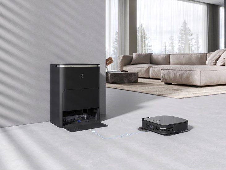 Robot hút bụi lau nhà Ecovacs Deebot X2 OMNI sẽ tự động quay về trạm sạc khi pin yếu, không làm gián đoạn quá trình vệ sinh