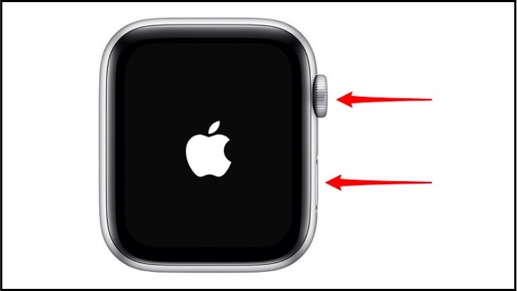 Để khởi chạy Force Restart bạn chỉ <span class='marker'>cần</span> nhấn <span class='marker'>cộng</span> <span class='marker'>lúc</span> 2 nút bấm trên Apple Watch