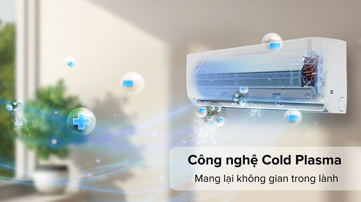 Điều hòa Gree Inverter 1 HP GWC09PB-K3D0P4 loại bỏ vi khuẩn, chất gây dị ứng nhờ công nghệ Cold Plasma 