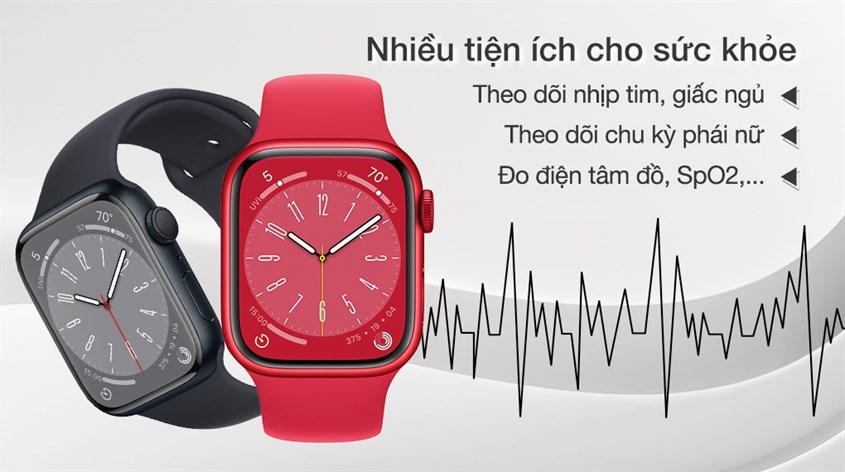 Đồng hồ thông minh Apple Watch S8 GPS 41mm được trang bị cảm biến nhiệt độ