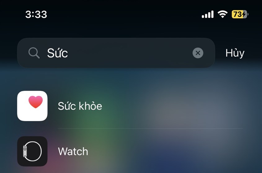 Bạn tìm kiếm và mở ứng dụng Sức khỏe trên iPhone 