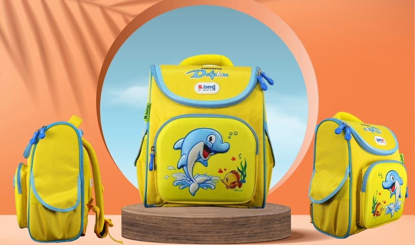 Balo chống gù cho bé B.Bag Genius Box F2-Dolphin B-12-107 vàng