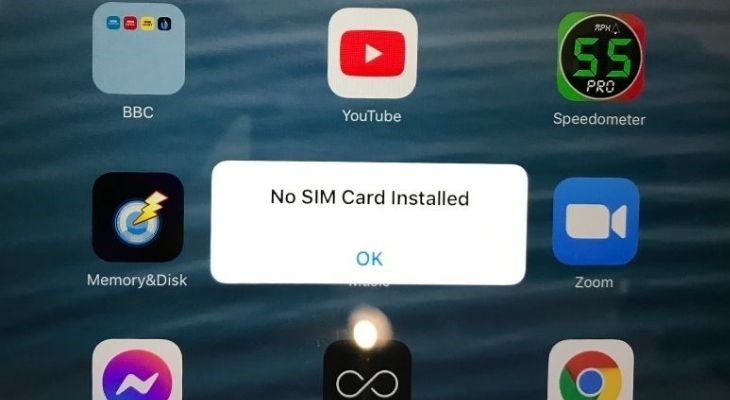 iPad sẽ không thể nhận SIM do đã bị khóa mạng