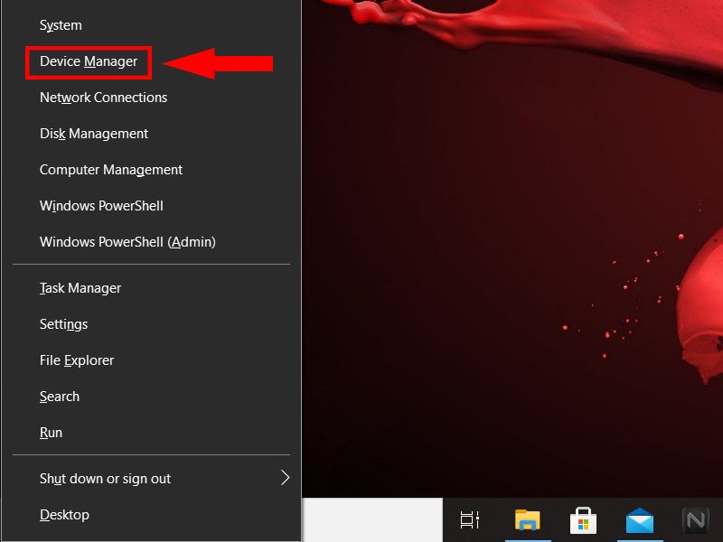 Bấm tổ hợp Windows + X rồi truy cập vào Device Manager