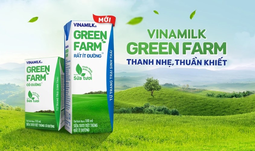 Sữa tươi tiệt trùng Vinamilk Green Farm ít đường 180 ml (từ 1 tuổi) Sữa tươi tiệt trùng Vinamilk Green Farm ít đường 180 ml (từ 1 tuổi)