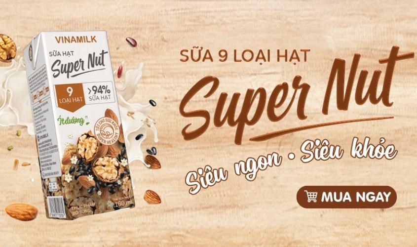 Lốc 4 hộp sữa hạt Vinamilk Super Nut 180 ml Lốc 4 hộp sữa hạt Vinamilk Super Nut 180 ml