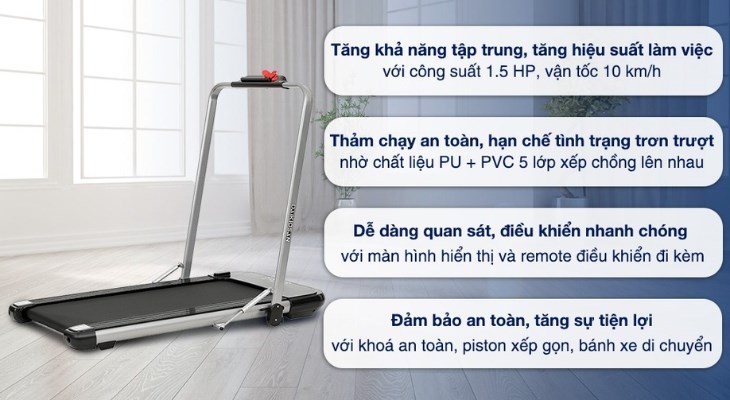 Máy chạy bộ Daikiosan DVCB-00001 phù hợp với người dùng có nhu cầu tập luyện và vận động thể thao mỗi ngày