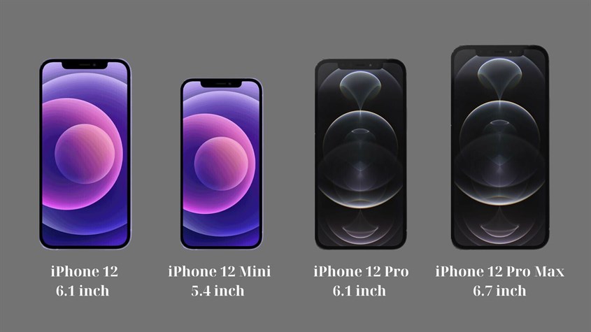 Kích thước iPhone 12 series