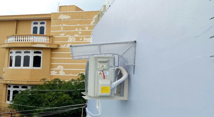 Không che chắn quá kín cục nóng máy lạnh
