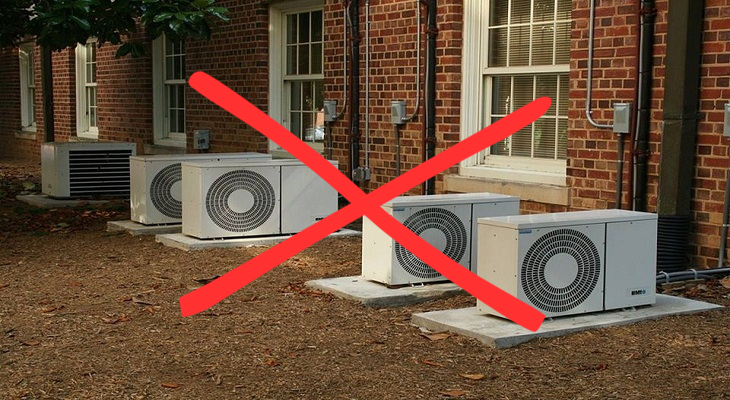 Tránh lắp cục nóng máy lạnh đối diện nhau