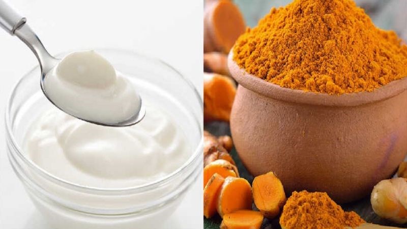 Sữa chua và nghệ tạo thành hỗn hợp điều trị nám tàn nhang hiệu quả