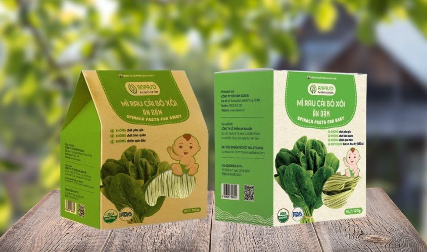 Mì ăn dặm cải bó xôi Organic Anpaso 120g (từ 7 tháng)