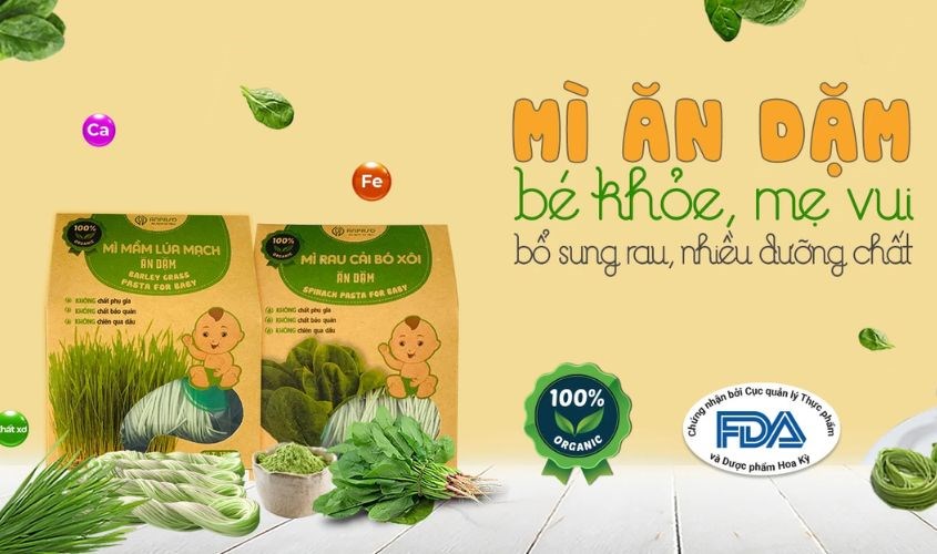 Mì ăn dặm Anpaso là thương hiệu sản xuất mì rau củ hữu cơ