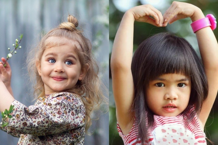 Kiểu tóc cho bé gái 4 tuổi mặt tròn