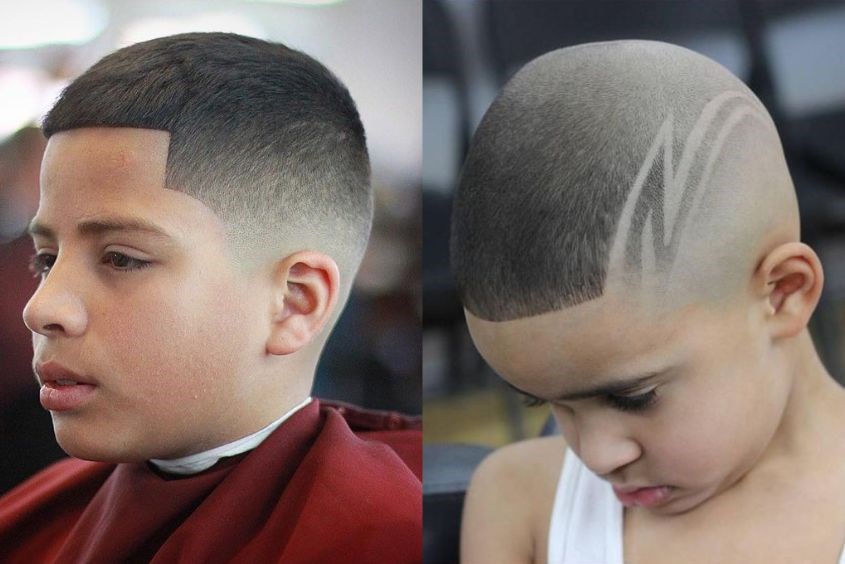 Bé trai 8 tuổi cá tính với kiểu tóc đầu đinh cạo sát hai bên Kiểu tóc cho bé trai 8 tuổi cạo sát hai bên