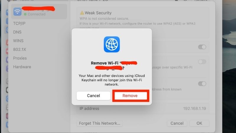 Chọn Remove Chọn Remove