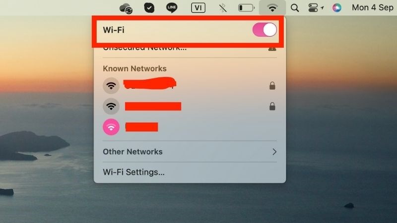 Chọn biểu tượng Wifi lần nữa > Lần này bạn hãy bật Wifi Chọn biểu tượng Wifi lần nữa > Lần này bạn hãy bật Wifi
