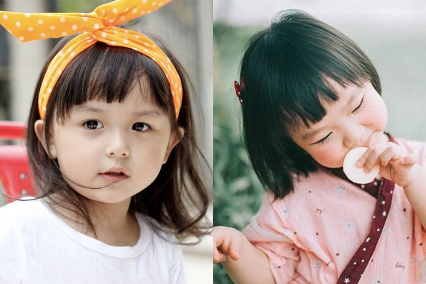 Kiểu tóc búp bê cho bé gái mặt tròn