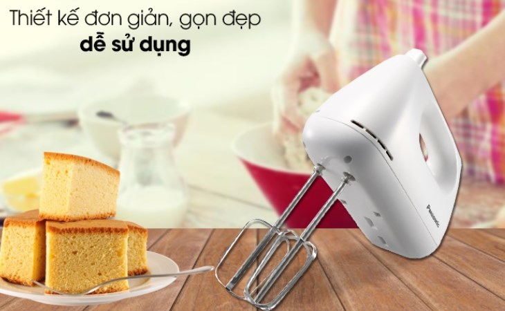 Máy đánh trứng Panasonic MK-GH3WRA có kiểu dáng gọn đẹp, thuận tiện khi sử dụng