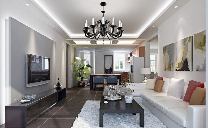 Đèn chùm giúp tăng cường chiếu sáng và tô điểm thêm vẻ đẹp hiện đại cho phòng khách gia đình