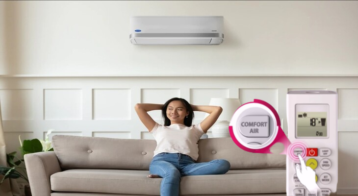 Luồng gió từ máy lạnh trong chế độ gió dễ chịu không thổi thẳng vào người