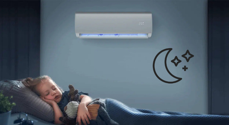 Biểu tượng mặt trăng và ngôi sao cho chế độ ngủ ban đêm Sleep Mode trên remote máy lạnh